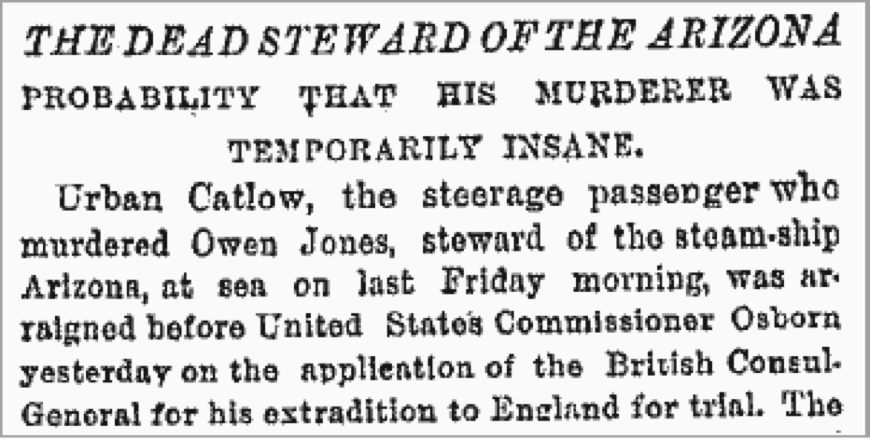 Murder on board SS Arizona